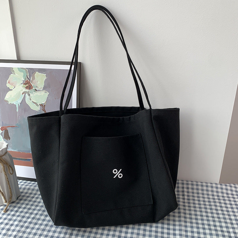 Simple Symbol Print Canvas Bag