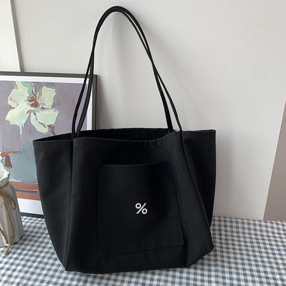 Simple Symbol Print Canvas Bag