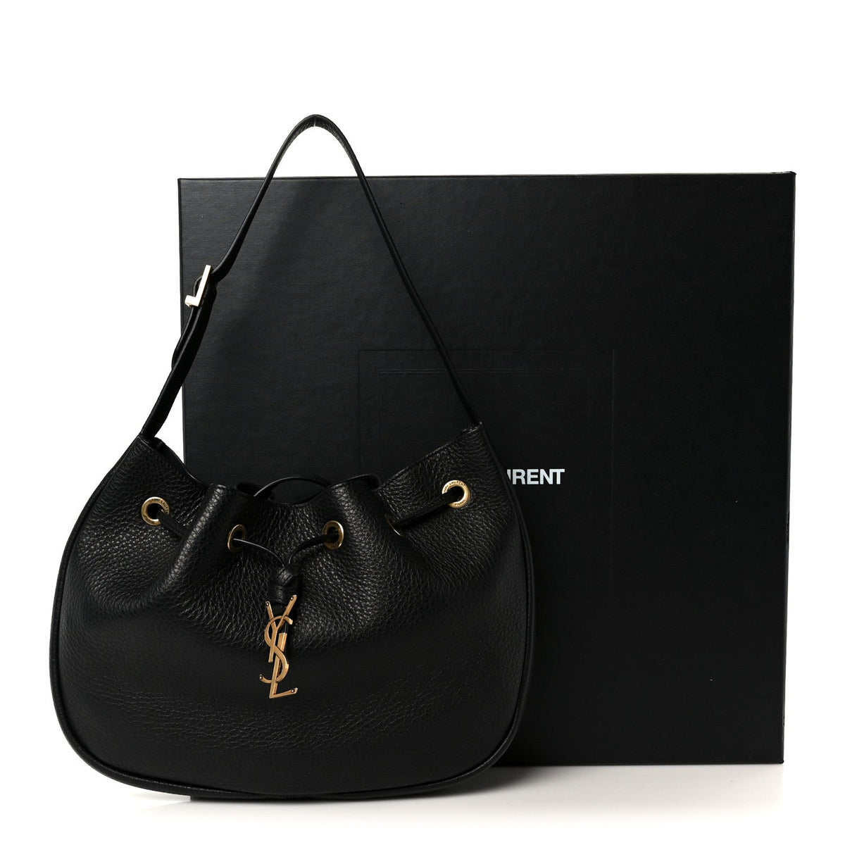 Grained Deerskin Paris VII Small Flat Hobo Black