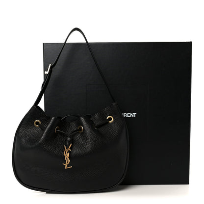 Grained Deerskin Paris VII Small Flat Hobo Black
