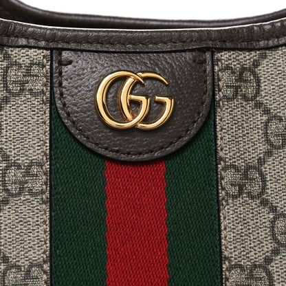 GG Supreme Monogram Textured Dollar Calfskin Web Large Ophidia Bucket Shoulder Bag Beige Ebony New Acero