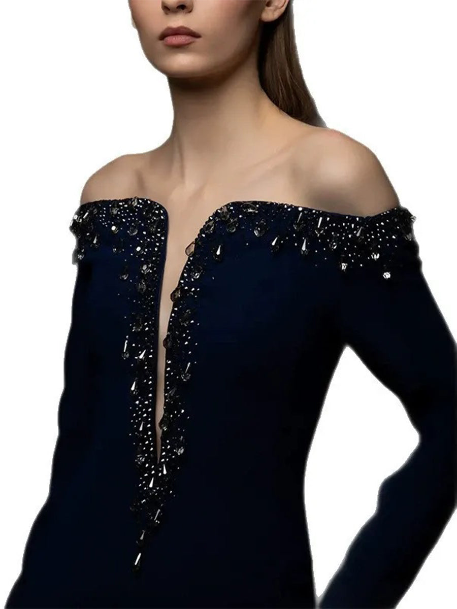 Piper Maxi Dress In Navy Blue