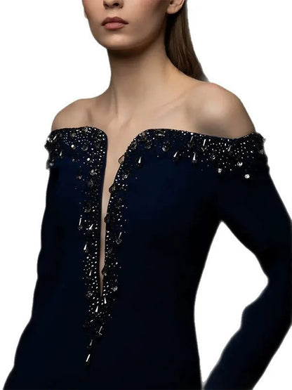 Piper Maxi Dress In Navy Blue