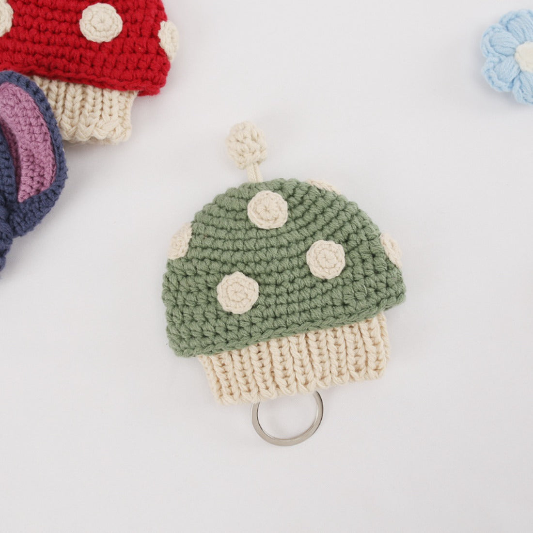 Koco - Woven Mushroom Drawstring Key Pouch