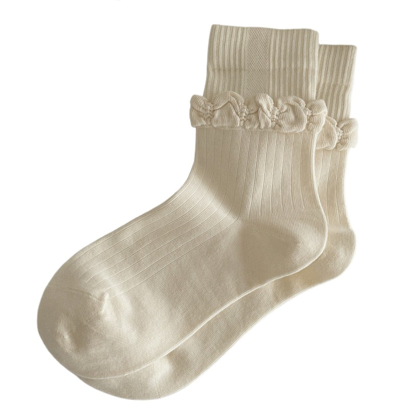 Rufia - Padded Lace-embroidered Mid-calf Socks