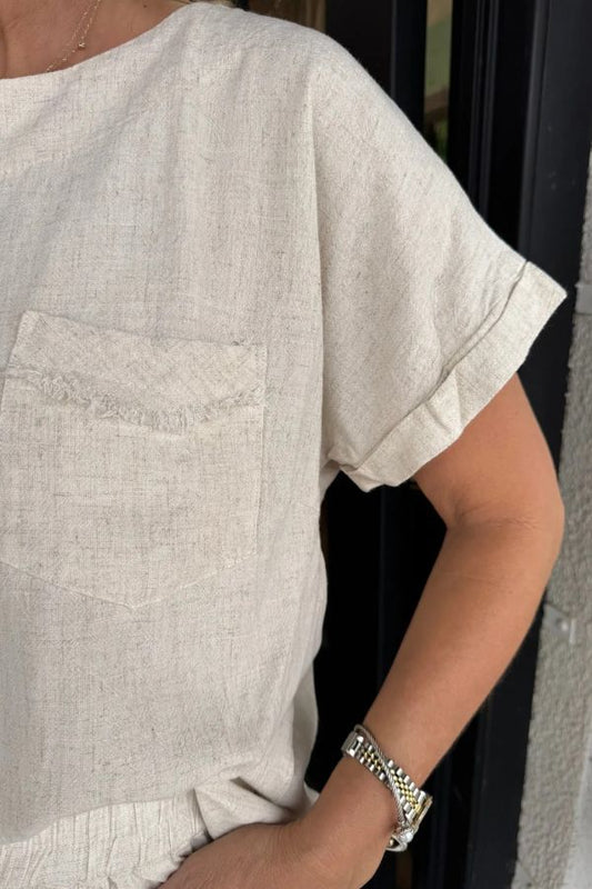 Women's Casual Solid Cotton Linen Lounge Set