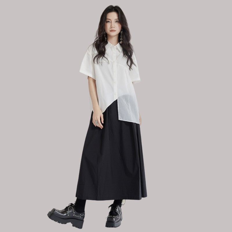 High-Waisted Midi Skirt