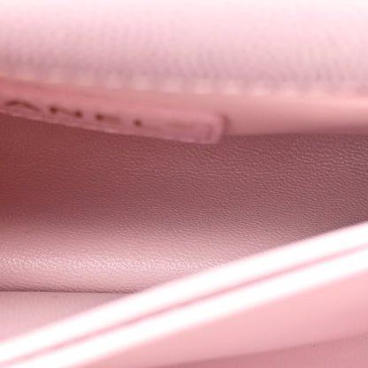 Metallic Caviar Quilted Extra Mini Coco Handle Flap Light Pink