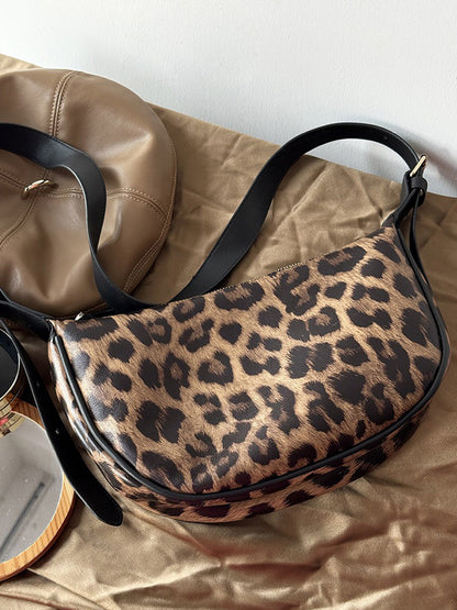 Avery Leopard-Print Crescent Crossbody Bag