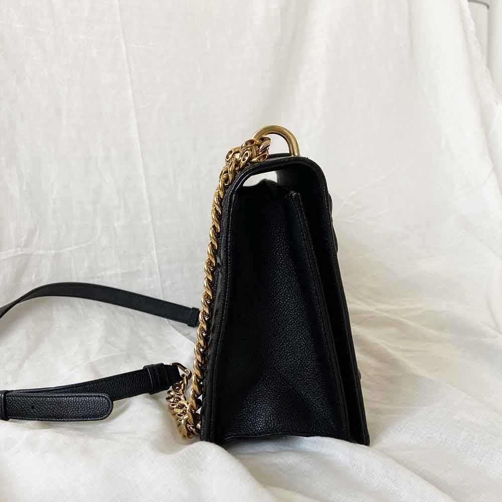 Dior Black Leather Large Diorama Flap Shoulder Bag