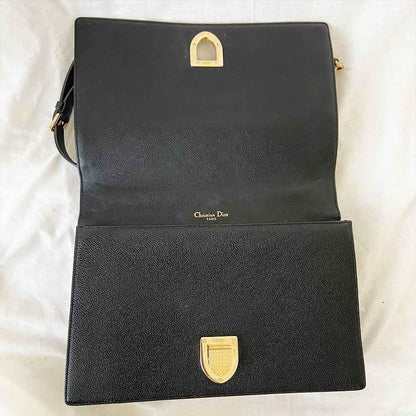 Dior Black Leather Large Diorama Flap Shoulder Bag