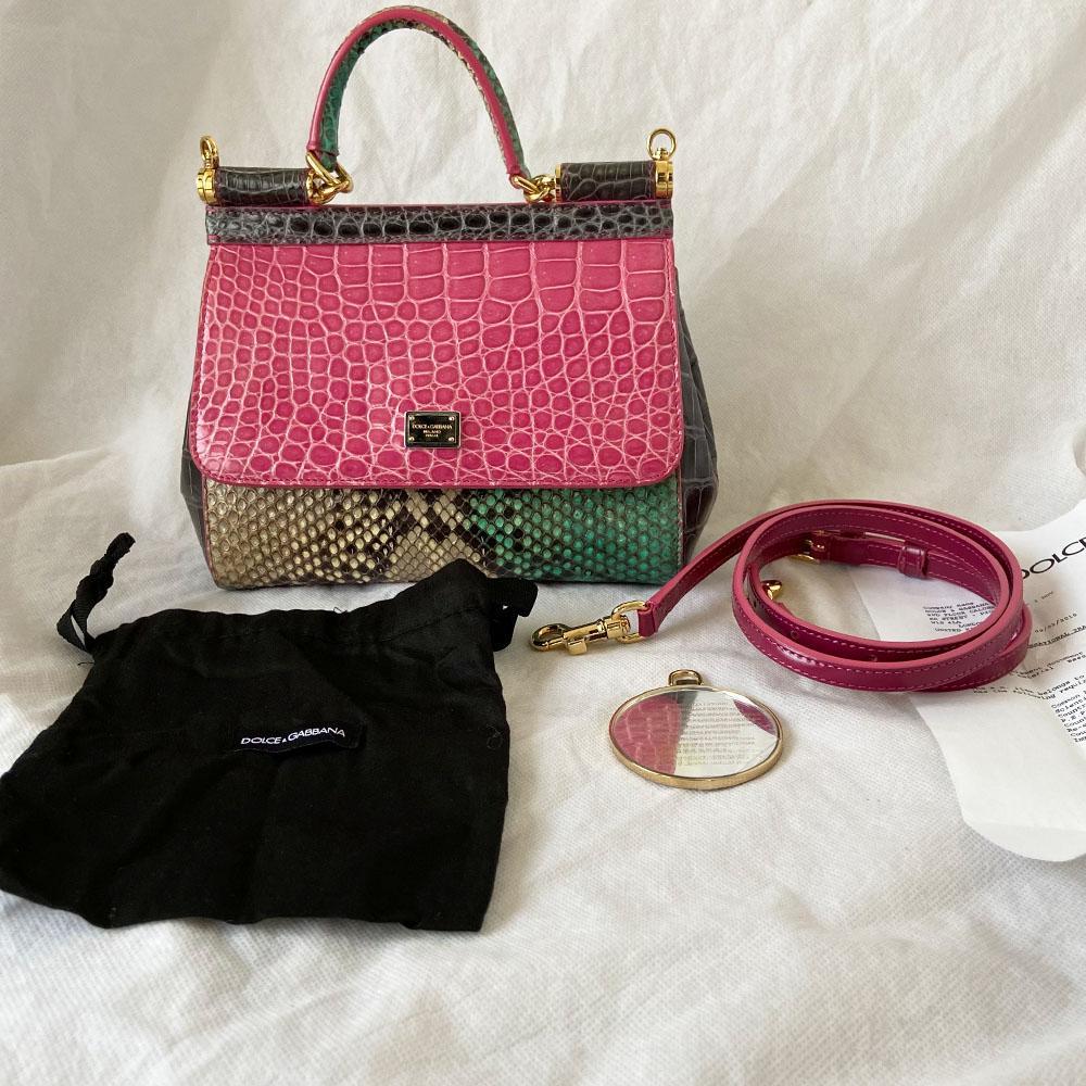 Dolce & Gabbana   Crocodile and Python Small Miss Sicily Bag