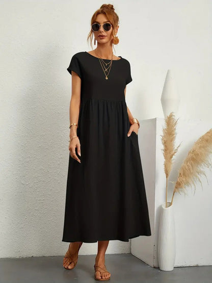 Adela Luxe Long Bell Shaped Dress Elevated Occasion Wear