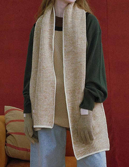 Elegant Thick Knit Solid Winter Warm Scarf