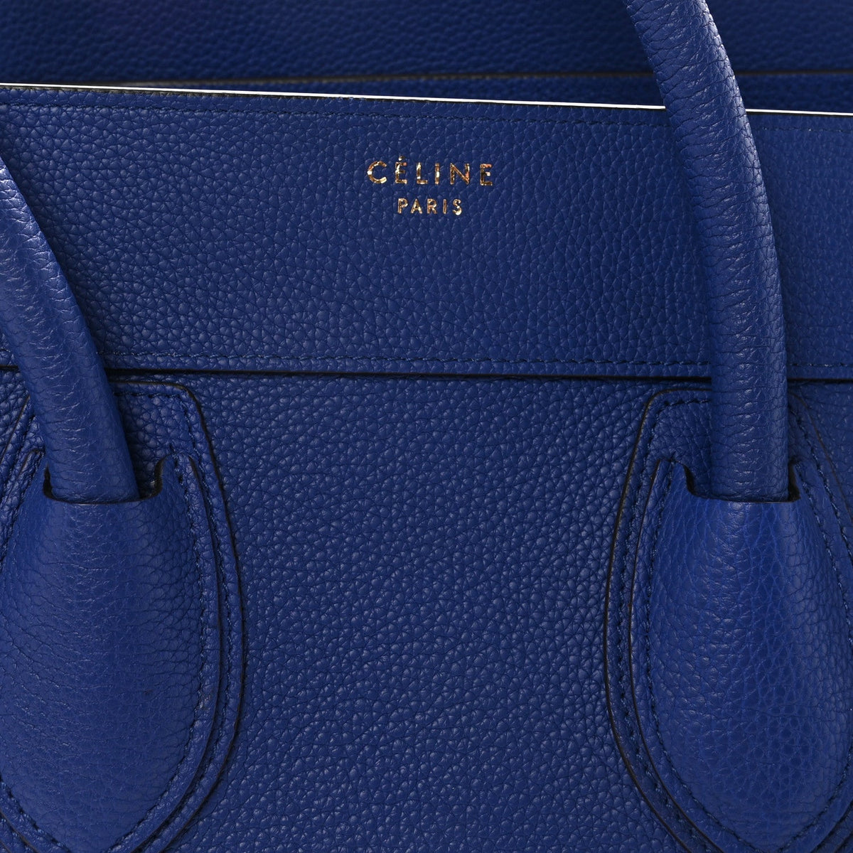 Drummed Calfskin Mini Luggage Indigo