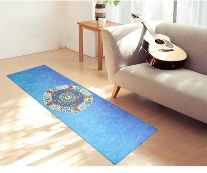 Foldable Machine Washable Lightweight Portable Yoga Mat Sweat-Absorbent Non-Slip Suede Natural Rubber Printed Yoga Mat Towel
