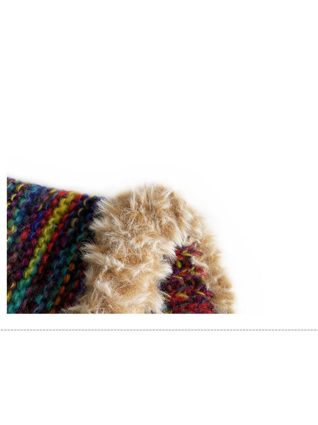 Haila - Retro Colorful Knitted Beanie with Chin Ties