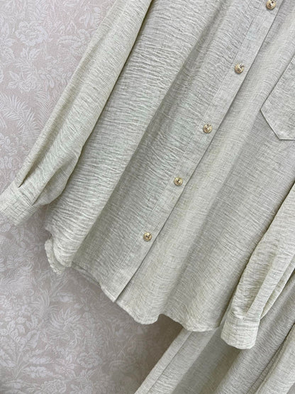 CHANEL SHIRT AND WIDE-LEG TROUSERS SET STYLE 33
