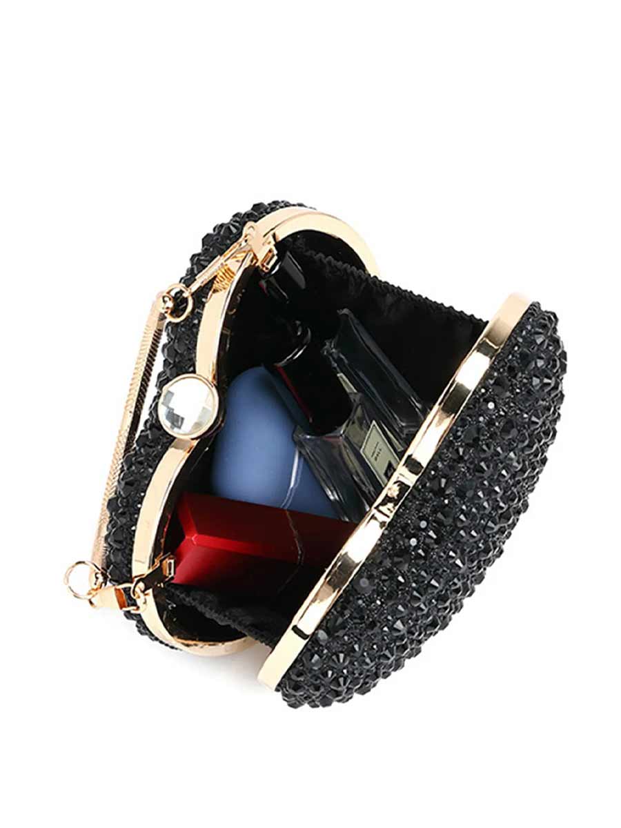 Gracelyn Heart Shaped Rhinestone Clutch Purse