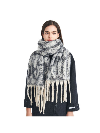Scarvii - Winter Snake Printed Tassel Scarf