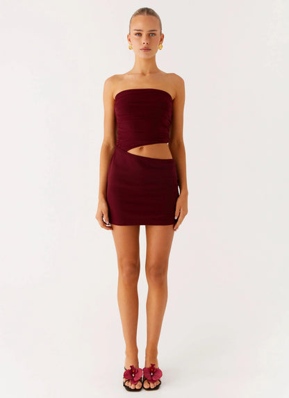 Last Heartbreak Mini Dress - Burgundy