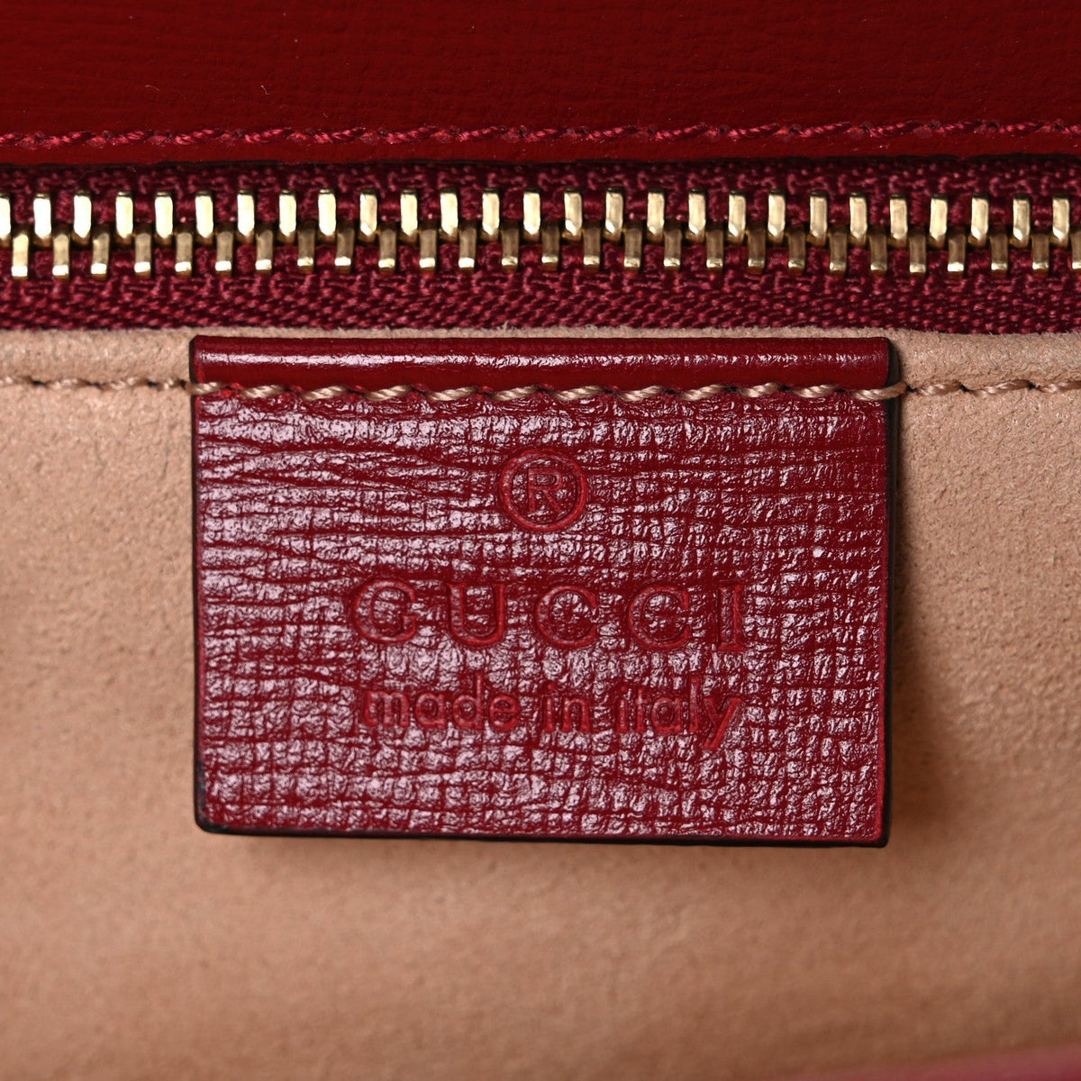 GG Supreme Monogram Azalea Calfskin Horsebit 1955 Shoulder Bag Beige Ebony New Cherry Red