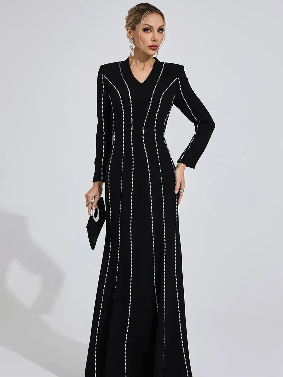 Roselyn Diamond Maxi Dress In Black