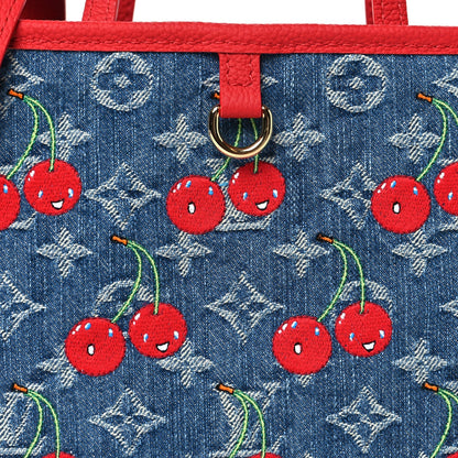 LV X TM Monogram Denim Cerises Neverfull Inside Out BB
