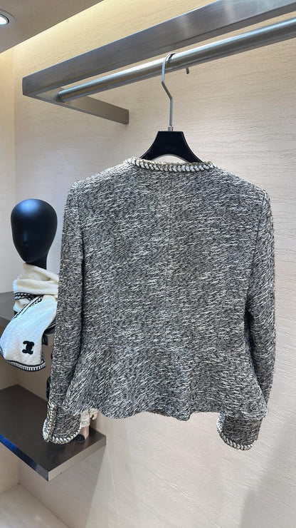CHANEL CLASSIC ELEGANCE JACKET GRAY IN TWEED