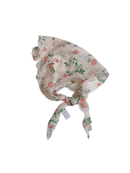 Scarvii - Fresh Style Floral Printed Triangle Scarf - Light &amp; Airy