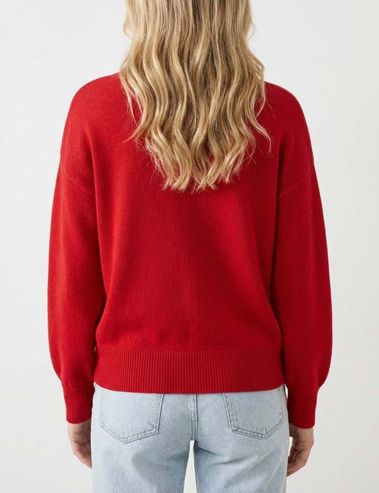 Knitted Graphic Round Neck Merry Pullover Sweater