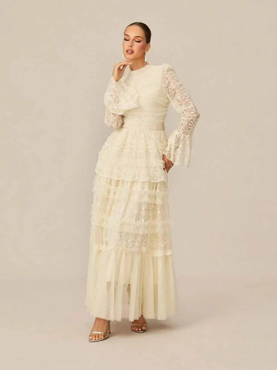 Anika Lace Tiered Maxi Dress