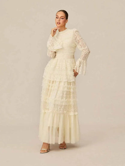 Anika Lace Tiered Maxi Dress