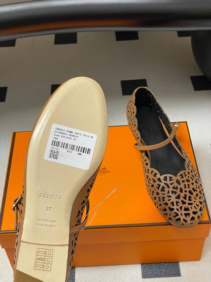 HM 26S Meli Ballet Flats Brown in Cowhide 593799