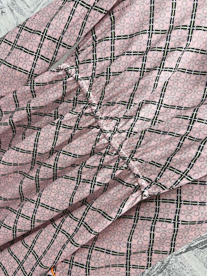 GG Printed Silk Dress Pink Ready To Wear