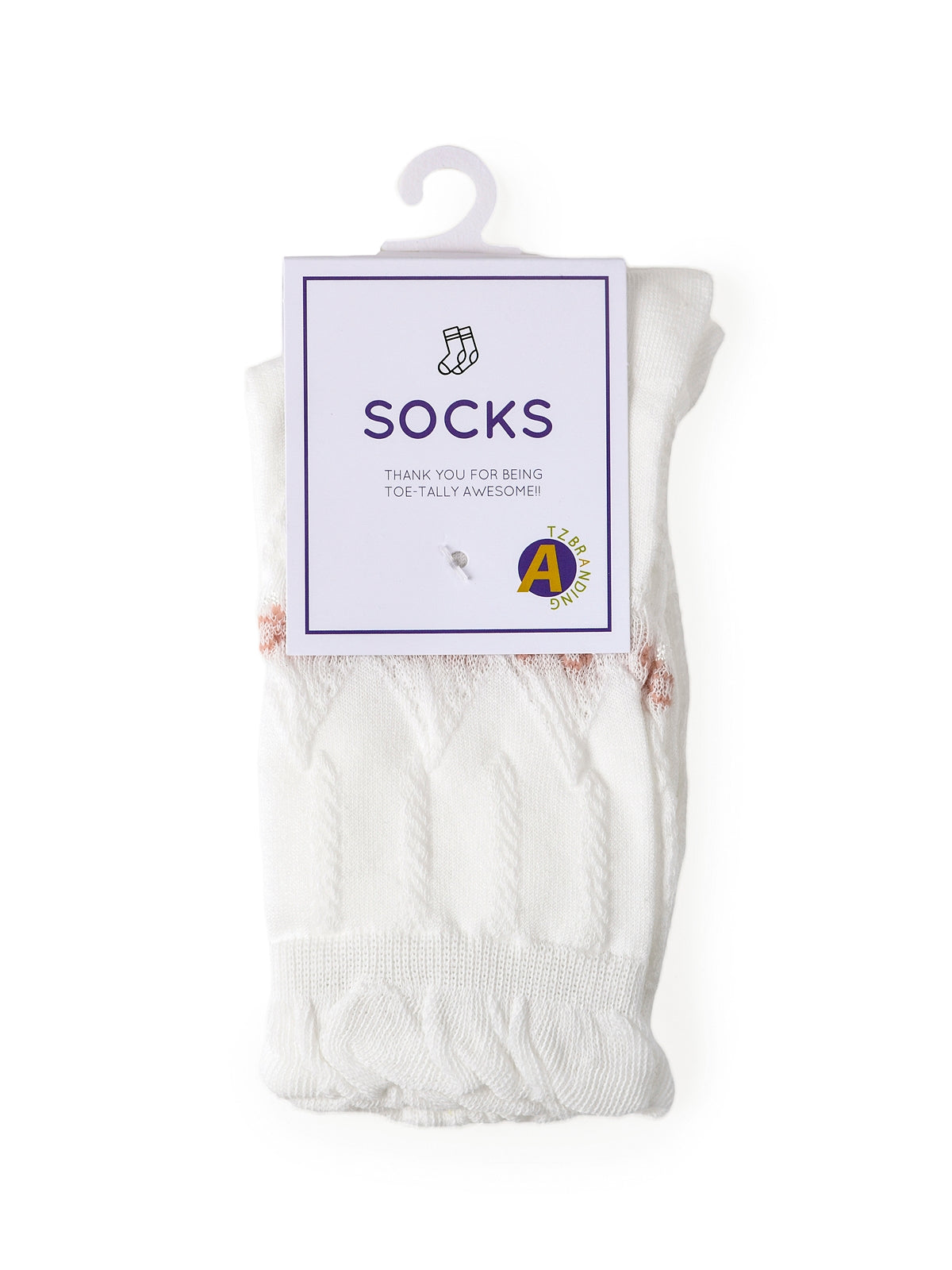 Rufia - White Rolled Edge Socks for Women