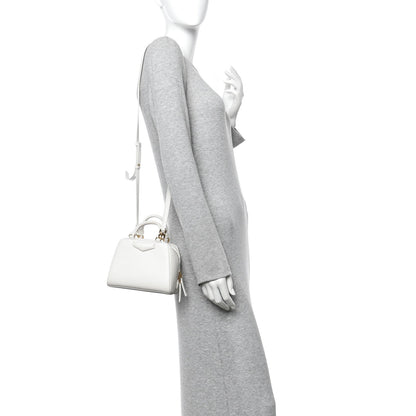 Tumbled Buffalo Micro Antigona Cube Bag White