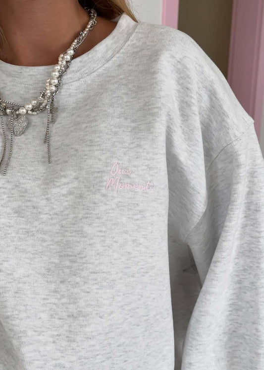 Oversized Gray Sweatshirt Casual Long Sleeve Pullover