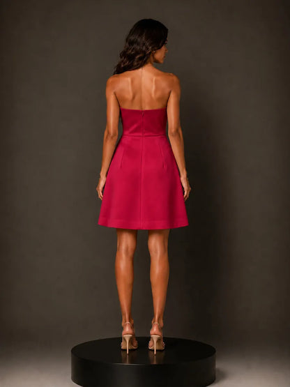 Annabelle 3D Floral Embroidered Strapless Mini Dress