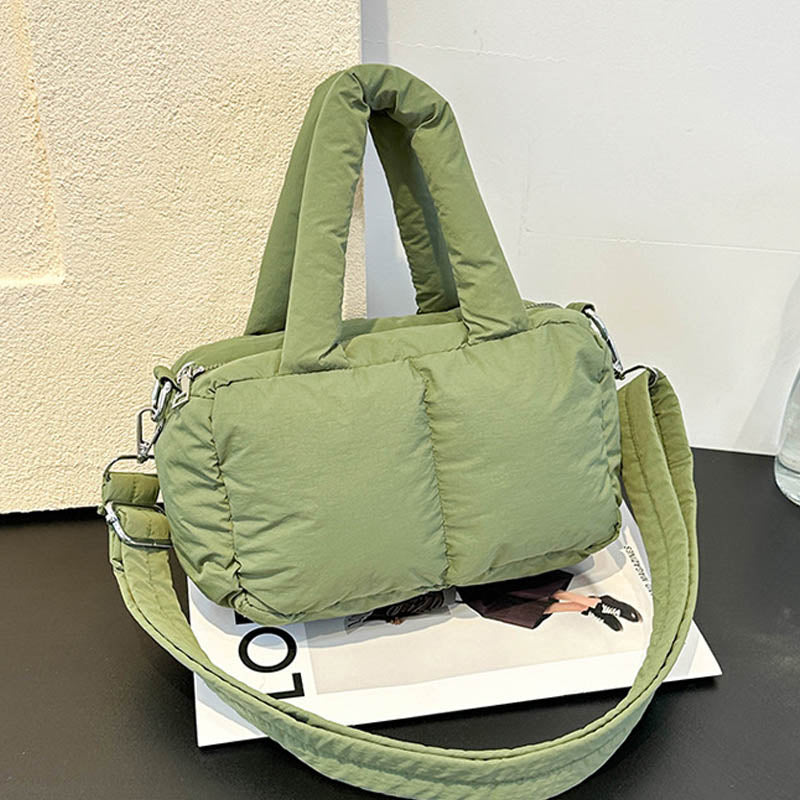 Trendy Puffer Top Handle Tote Shoulder Bag