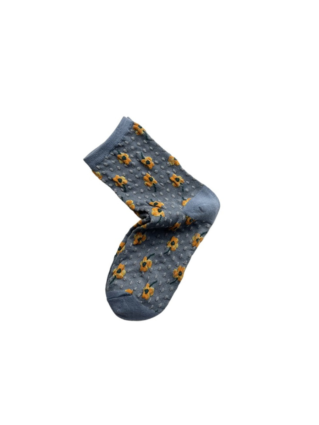 Rufia - Floral Embossed Bohemian Mid-Crew Socks