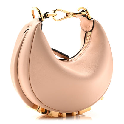 Vitello Grace Matte Nano Fendigraphy Hobo Charm Light Rose