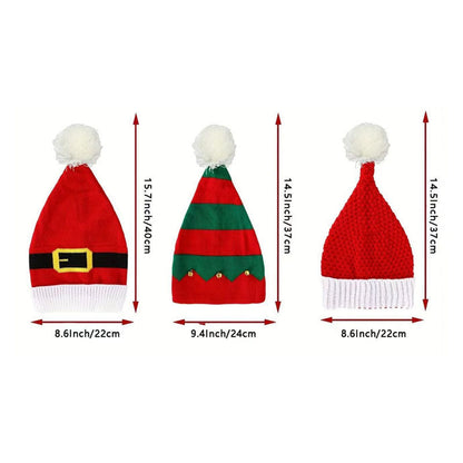 Winter Cable Knit Christmas Beanie Hat With Pom