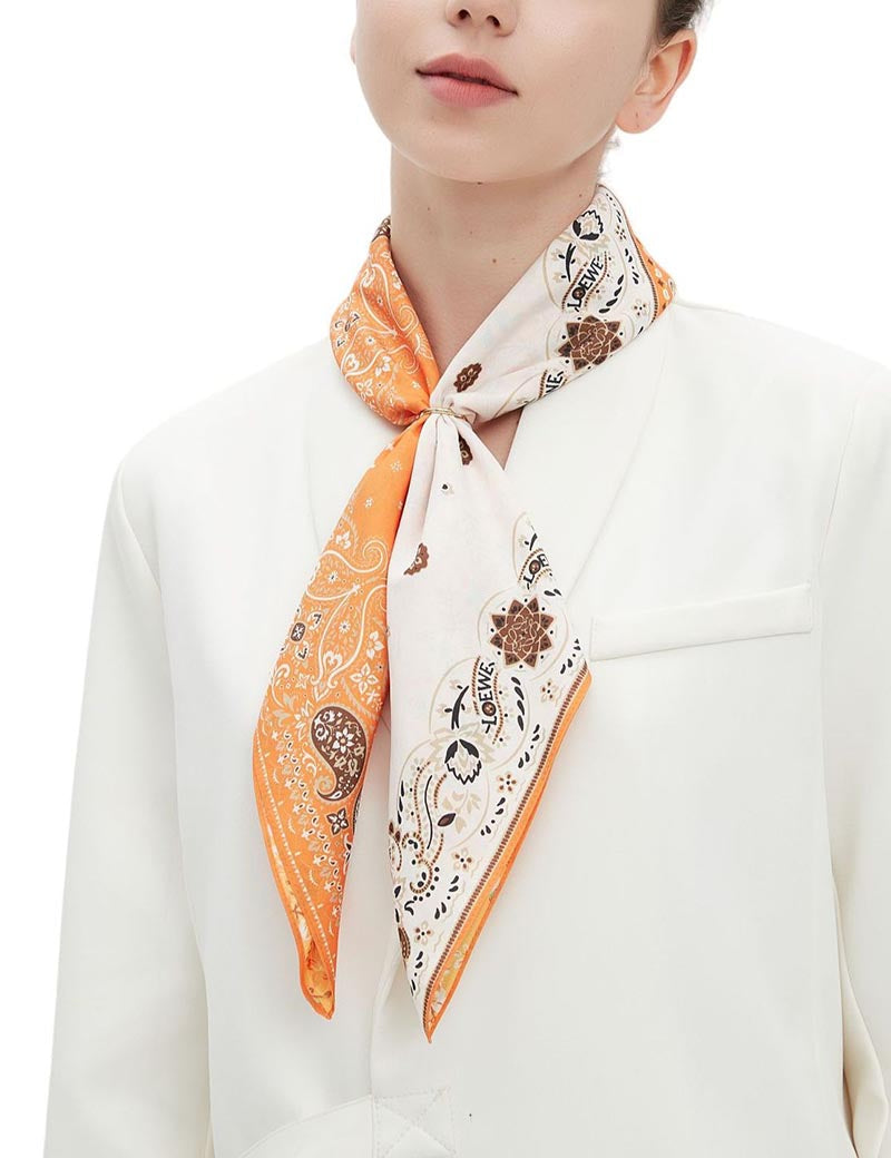 Retro Patchwork Paisley Square Satin Scarf