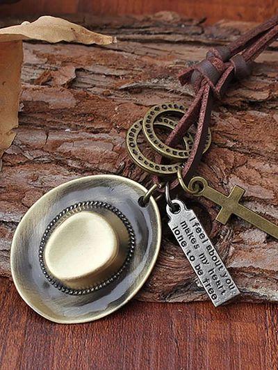 Western Cowboy Hat Pendant With Jewelry Pendant Long Sweater Chain