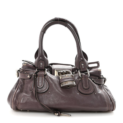 Calfskin Medium Paddington Satchel Purple