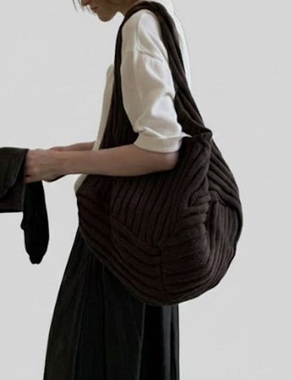 Chunky Knit Large Capacity Commuter Shoulder Bag
