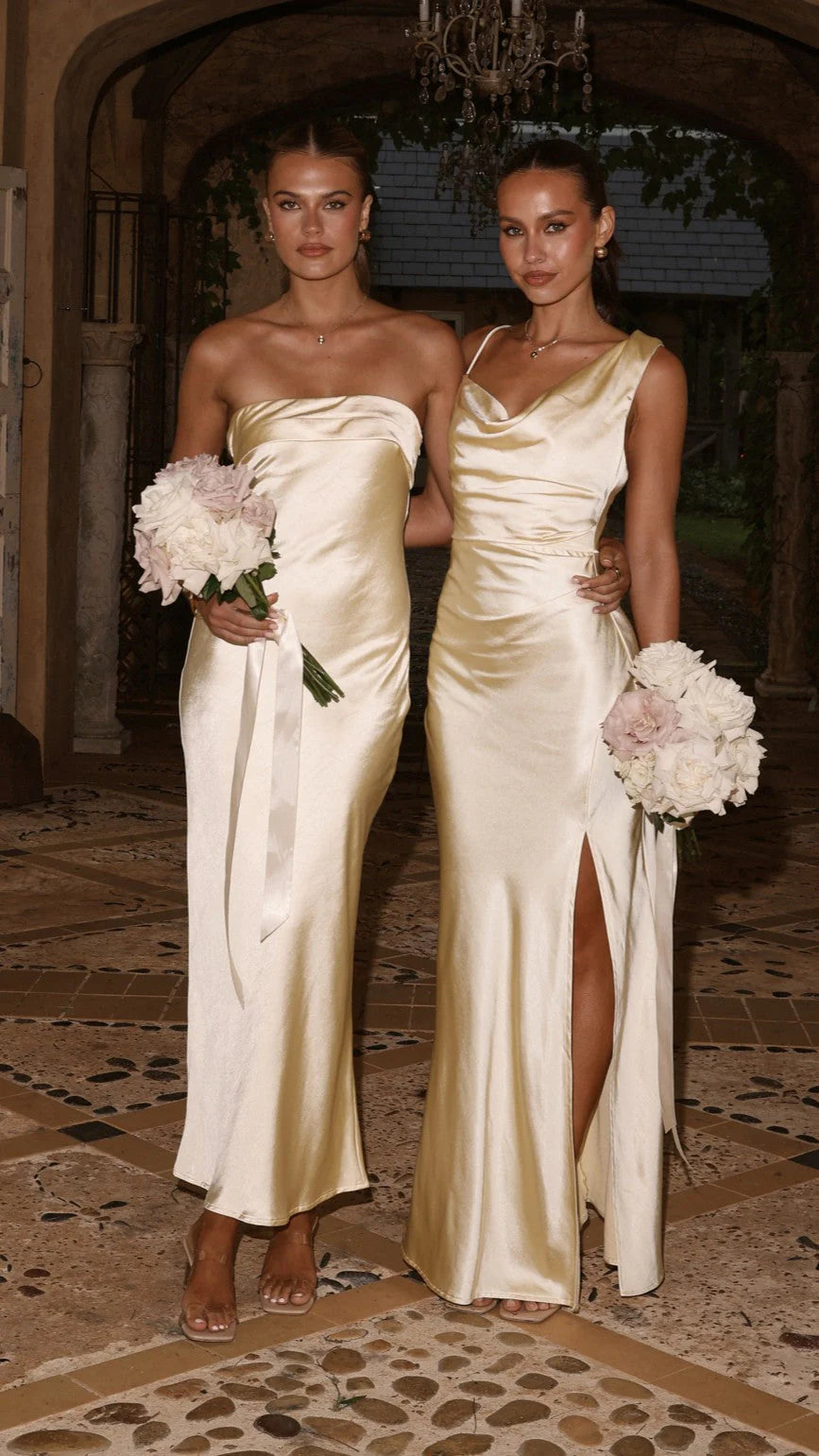 Iris Asymmetrical Maxi Dress - Yellow