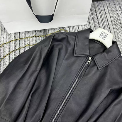 Loewe Draped Jacket Black Nappa Lambskin 348575