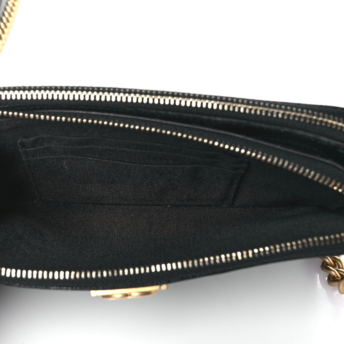 Caviar Quilted Small Boy Clutch With Chain Black